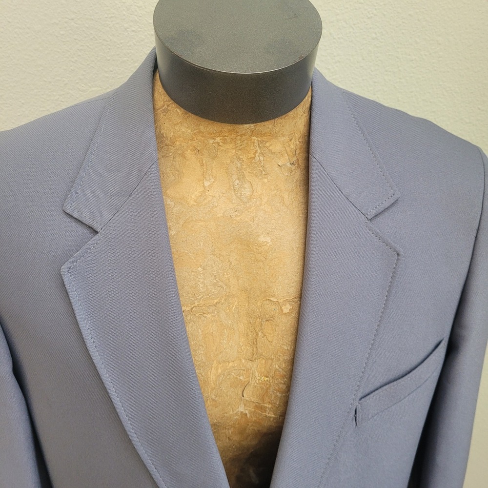 Oakton Gray Two Button Blazer Sportcoat 44R Jacket Perma Press - Picture 3 of 13